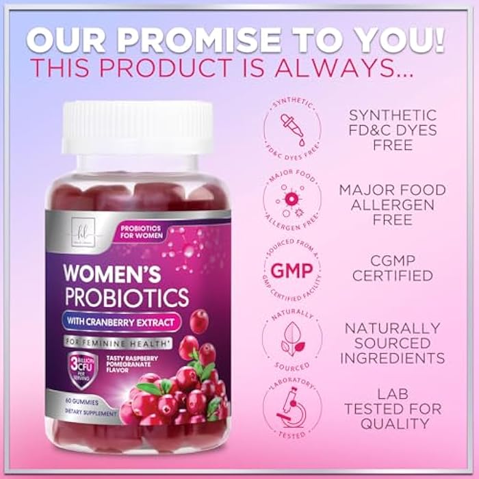 Hello Lovely! Probiotics for Women Gummies with Cranberry - 6 Premium Strains for PH Balance - Women Probiotics for Digestive Health, Vaginal & Immune Support, Women's Probiotic Feminine Health Gummy - 60 Gummies - Image 4