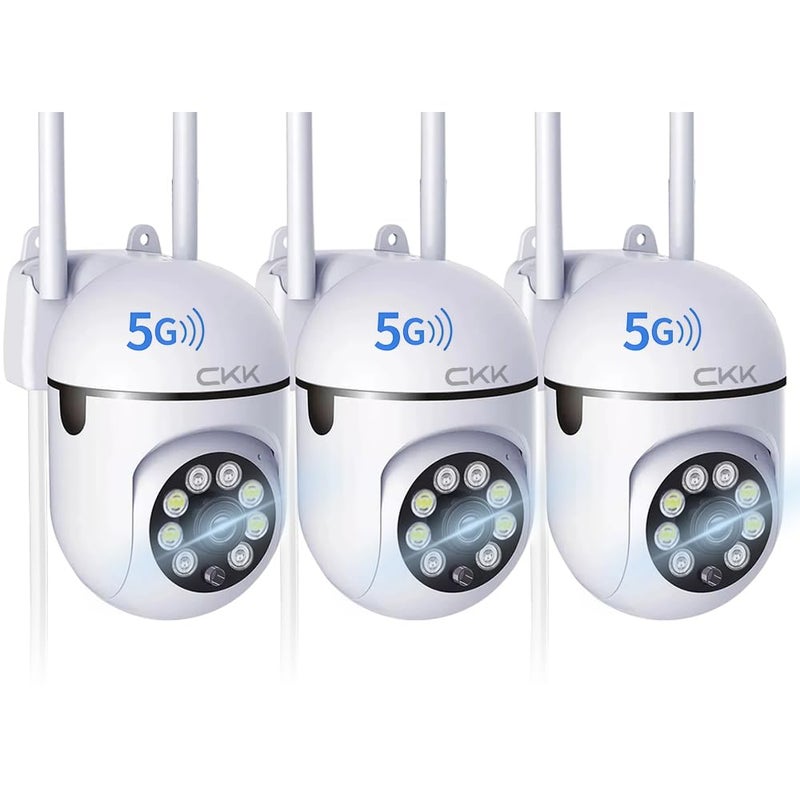 CKK 1080P Security Camera Outdoor Corded Power 3 Pcs 2MP PTZ WiFi Home Camera 24G5G DualBand 360 PanTilt Color Night Vision Motion Alerts 2Way Audio Compatible with Alexa - Image 2