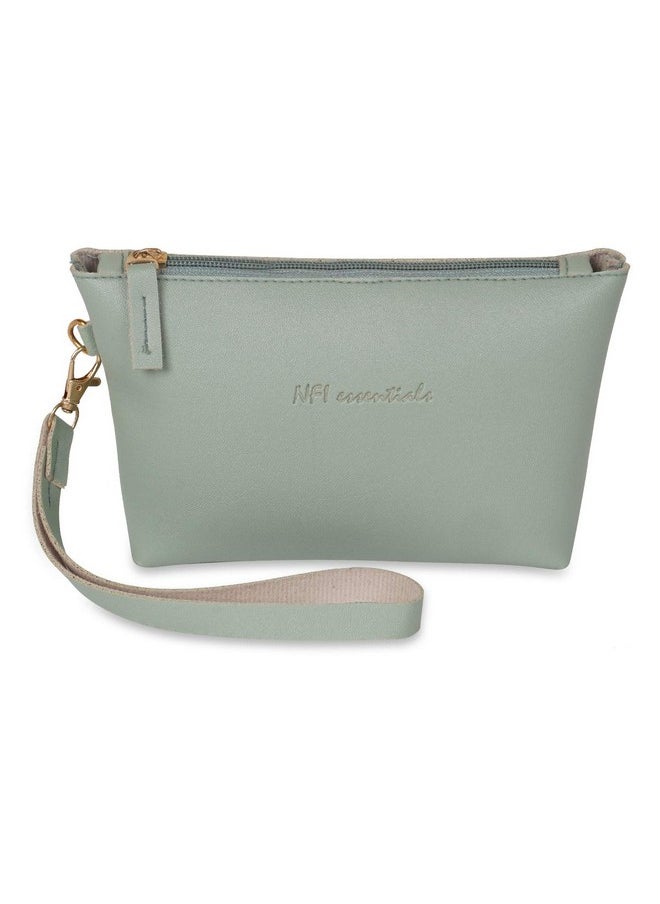 NFI essentials NFI essentials PU Makeup Pouches for Stylish Women, Makeup Bag Accessories, Travel Cosmetic Bags, Make Up Pouch Girls, Set of 2, L Blue, Brown  - Image 2