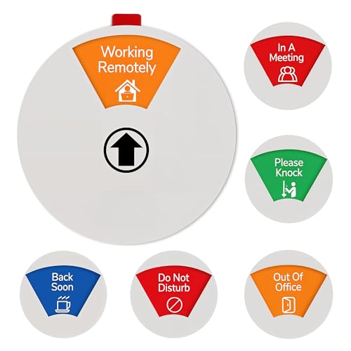 The AutoStory AutoStory Rotating Office Door Sign – 6 Status Options | Do Not Disturb | In a Meeting | Please Knock | Back Soon | Working Remotely | 6-Inch Privacy Sign for Home & Office White - Image 2
