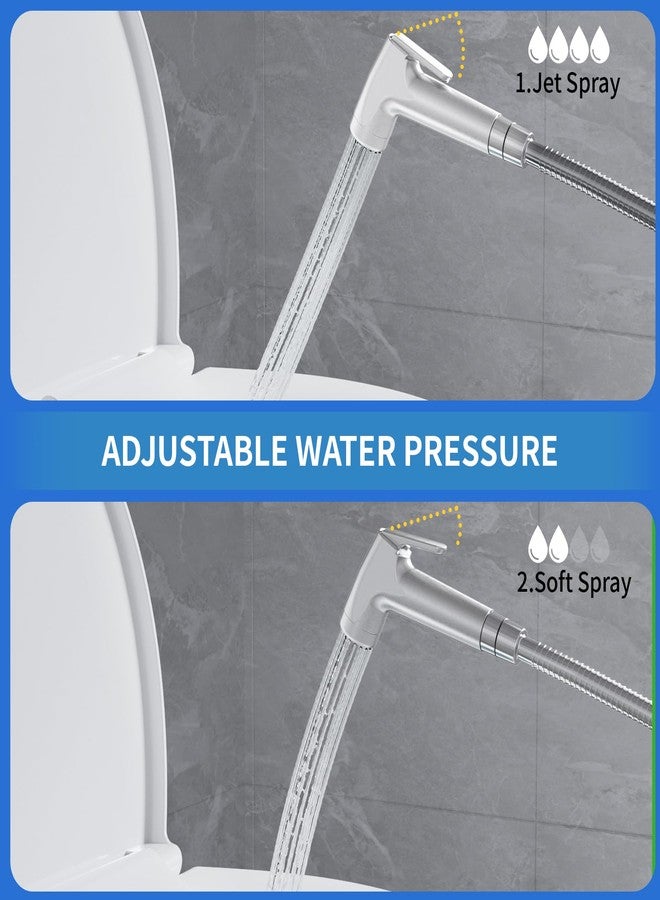 Shineforu Handheld Bidet Sprayer for Toilet-Adjustable Water Pressure with Bidet Hose, Stainless Steel Cloth Diaper Sprayer, Sprayer for Feminine Wash,Baby Wash & Muslim Shower (Brushed Nickel) - Image 3