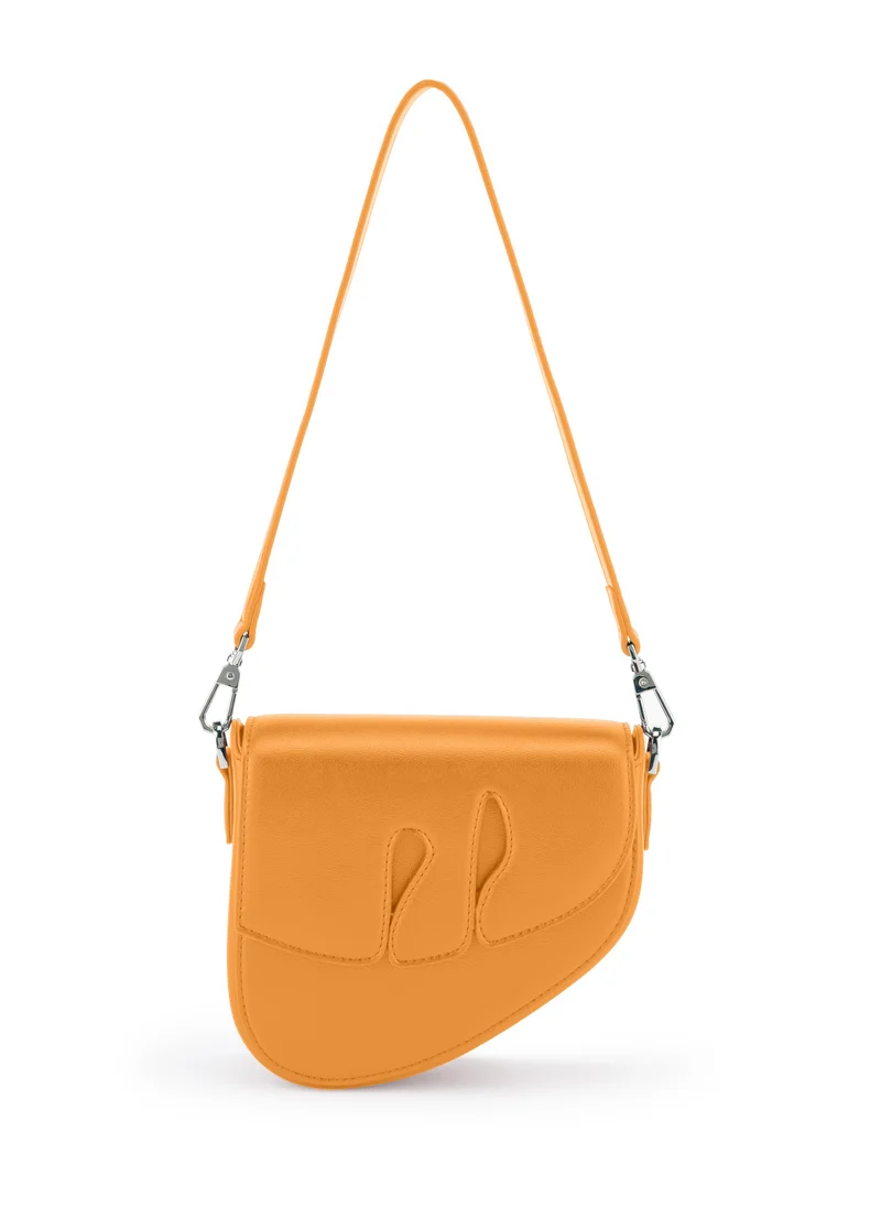فيجانولوجي Pebble Shoulder Bag in Orange Made From 1 Bamboo Stem