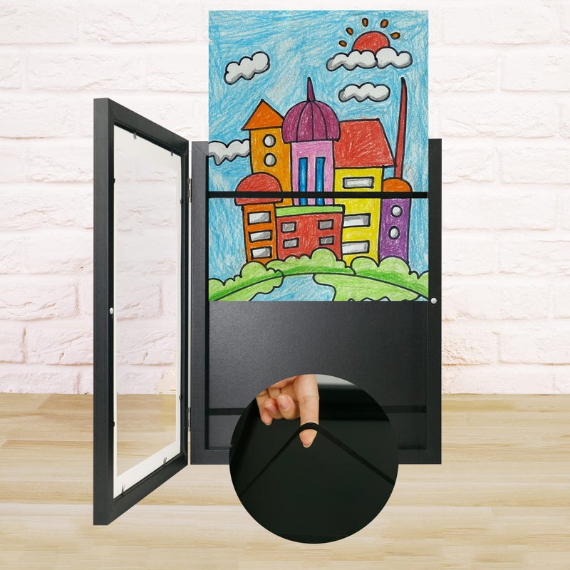 Irahmen Kids Art Frame 2 Pack - 9x12 Front Open Frames for Art Forming Frames Frames Frames Ragchable Storage يحمل 50 إطارات فنية للأطفال للأطفال الرسومات الفنية ثلاثية الأبعاد - Image 5
