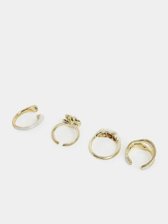 Styli  Styli Pack of 4 - Statement Rings  | Best Price UAE