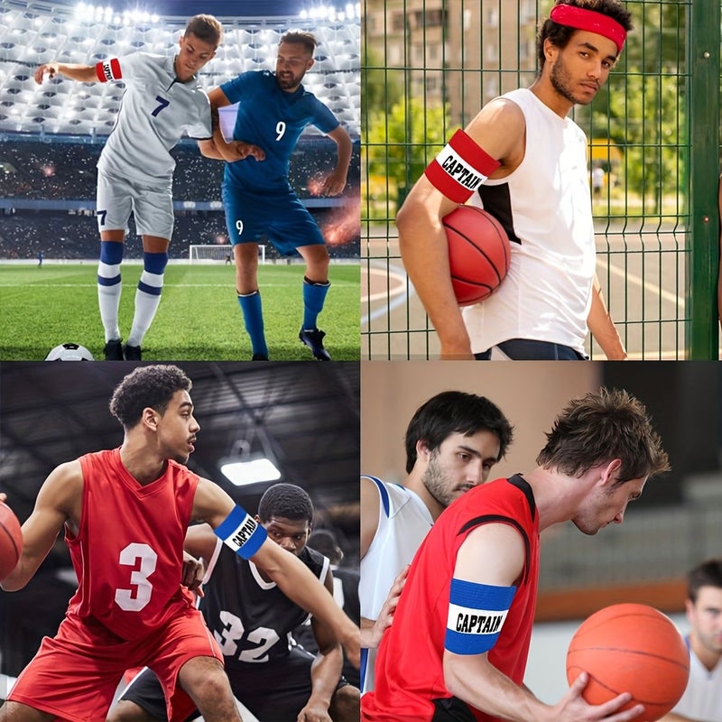 New Upgraded Football Training Armbands 3pcs Red New Version Stripe Sleeve Patch Bright Colors Soft Fabric High Elasticity Unisex Suitable For Climbing Basketball Football - Image 5