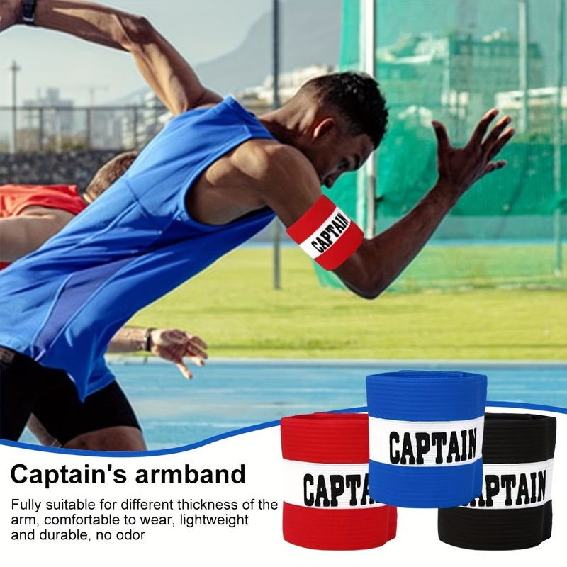 New Upgraded Football Training Armbands 3pcs Red New Version Stripe Sleeve Patch Bright Colors Soft Fabric High Elasticity Unisex Suitable For Climbing Basketball Football - Image 2