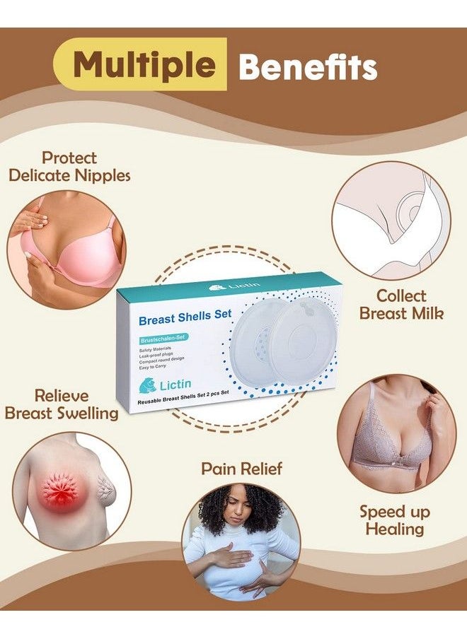 Lictin مجموعة جمع الحليب للثدي حلمات جمع الحليب لتخفيف الرضاعة (2 في 1) حماية من الحلمات المؤلمة لجمع حليب الثدي للأمهات المرضعات  - Image 5