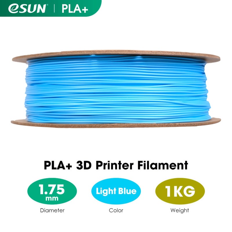 eSUN PLA+ Filament 1.75mm, 3D Printer Filament PLA Plus, Dimensional Accuracy +/- 0.03mm, 1KG Spool (2.2 LBS) 3D Printing Filament for 3D Printers, Light Blue - Image 2