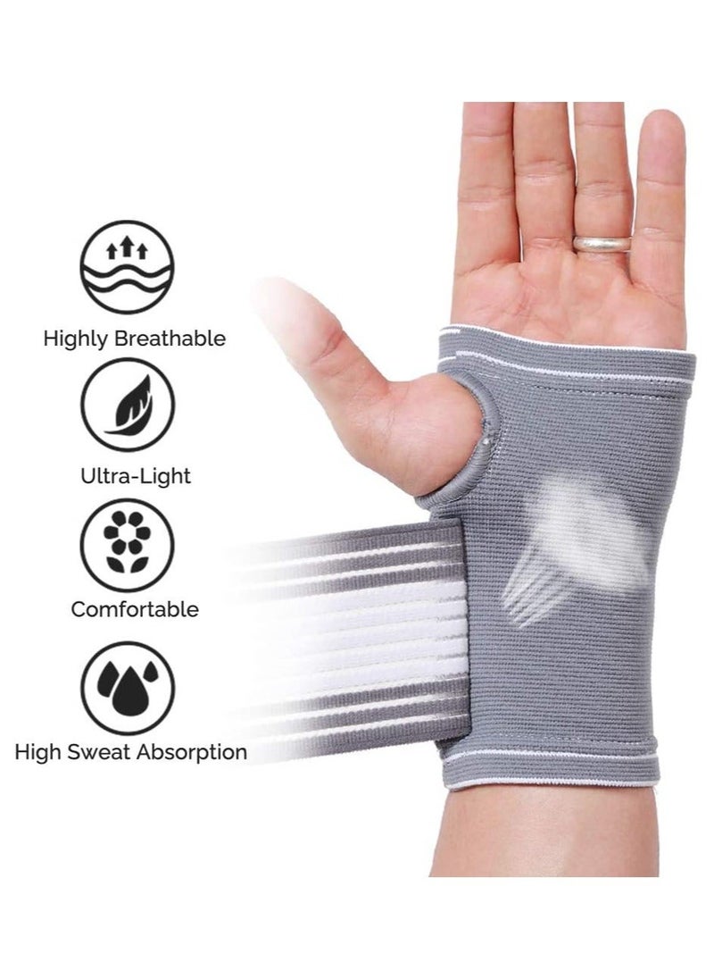Generic - 1Pair Hand Palm Wrist Support Elastic Wrist Support with Strap Ideal for Sprains Injury or Sports Use with no Metal bar Support Without inhibiting Flexibility Size L - Image 1