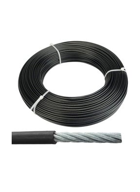 Empera Empera Gym Machine Wire Rope PU Coated Cable Inside Steel Black5 MM 10 Meter  - Image 1