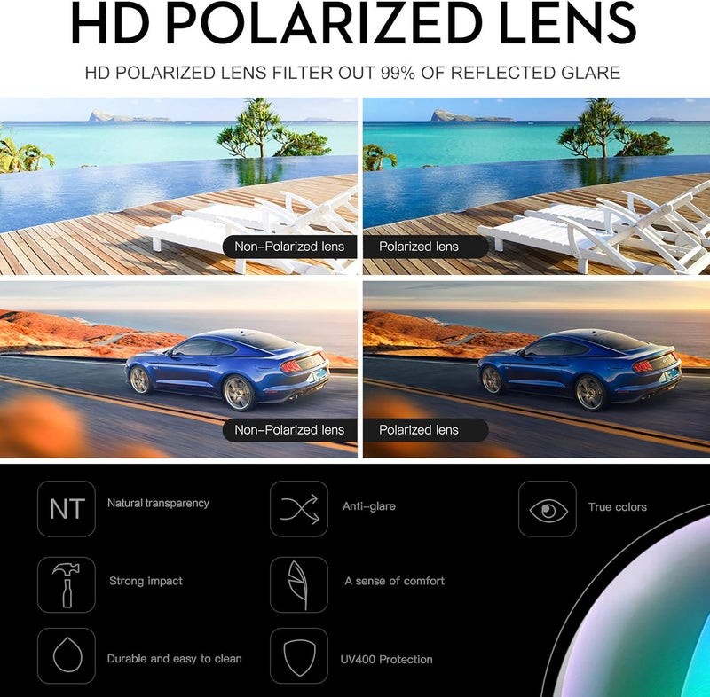 Duco All-item matching trendy build Polarized Sunglasses Mens Sun Glasses Sports Eyewear Fishing Golf Driving UV400 Protection 8177S Hot & cold climate compatible - Image 3