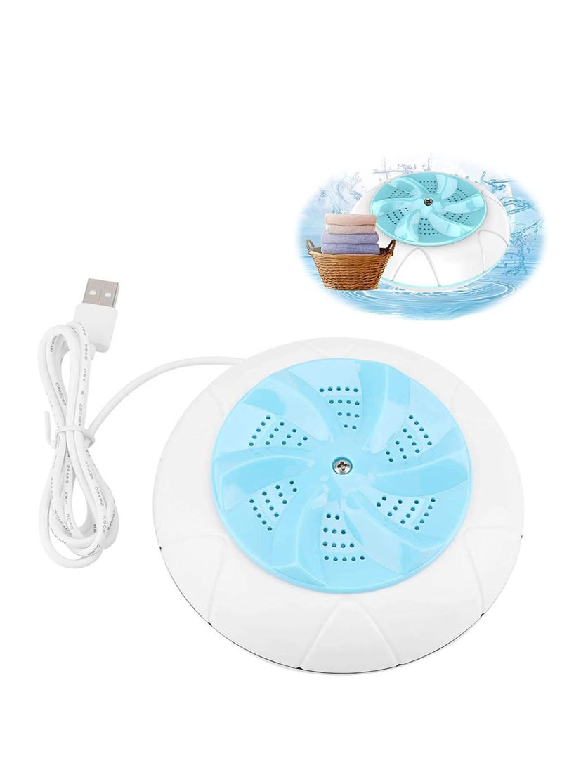 Excefore - Portable Washing Machine, Ultrasonic Turbine Machine 1 kg Laundry Quantity Mini Rotating Washer with USB Cable for Home, Travel, Business Trip, Apartment, Dorm, Blue - Image 1