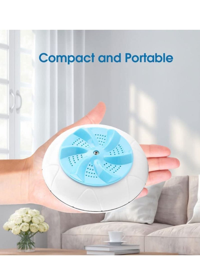 Excefore - Portable Washing Machine, Ultrasonic Turbine Machine 1 kg Laundry Quantity Mini Rotating Washer with USB Cable for Home, Travel, Business Trip, Apartment, Dorm, Blue - Image 1