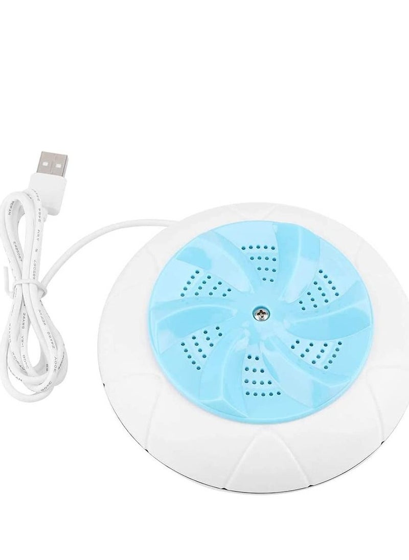 Excefore - Portable Washing Machine, Ultrasonic Turbine Machine 1 kg Laundry Quantity Mini Rotating Washer with USB Cable for Home, Travel, Business Trip, Apartment, Dorm, Blue - Image 1