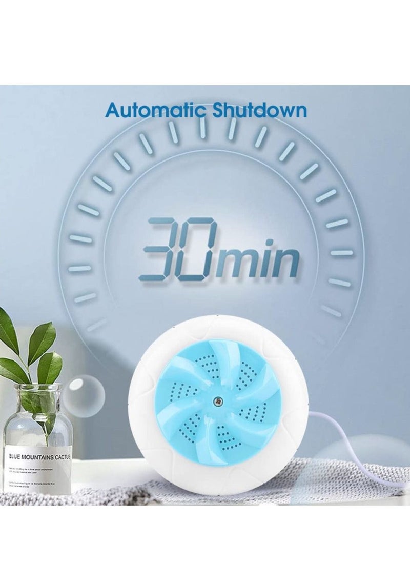 Excefore - Portable Washing Machine, Ultrasonic Turbine Machine 1 kg Laundry Quantity Mini Rotating Washer with USB Cable for Home, Travel, Business Trip, Apartment, Dorm, Blue - Image 1