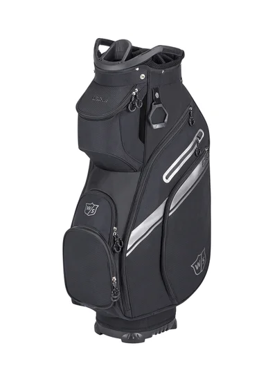 Wilson Exo II Golf Cart Bag with 14 divided club sections, Black/ Silver