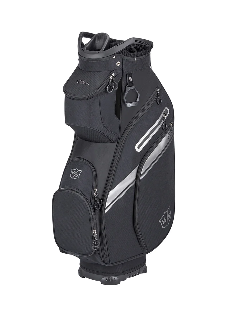 Wilson Exo II Golf Cart Bag with 14 divided club sections, Black/ Silver