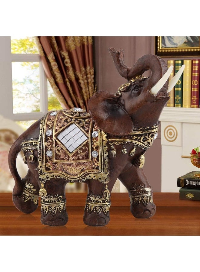 Hilitand Lucky Wealth Elephant Statue Sculpture Feng Shui Wood Grain Figurine Home Desktop Decoration GiftL - Image 3