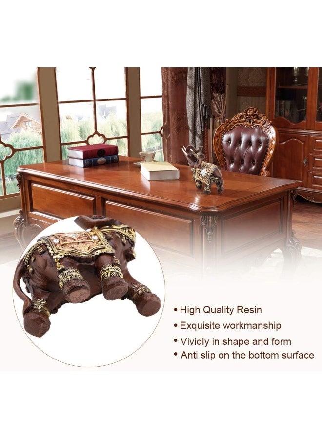 Hilitand Lucky Wealth Elephant Statue Sculpture Feng Shui Wood Grain Figurine Home Desktop Decoration GiftL - Image 4