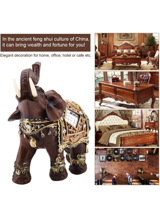 Hilitand Lucky Wealth Elephant Statue Sculpture Feng Shui Wood Grain Figurine Home Desktop Decoration GiftL - Image 5