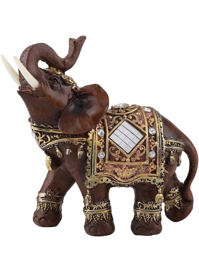 Hilitand Lucky Wealth Elephant Statue Sculpture Feng Shui Wood Grain Figurine Home Desktop Decoration GiftL - Image 2