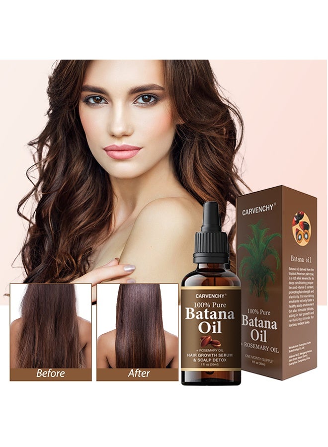 CARVENCHY Batana Oil+Rosemary Oil Hair Growth Serum - Nourish Scalp & Detox for Strong & Healthy Hair 100% Organic Batana Oil from Honduras with Rosemary - Reduce Hair Loss & Detox Your Scalp 30ml - Image 2