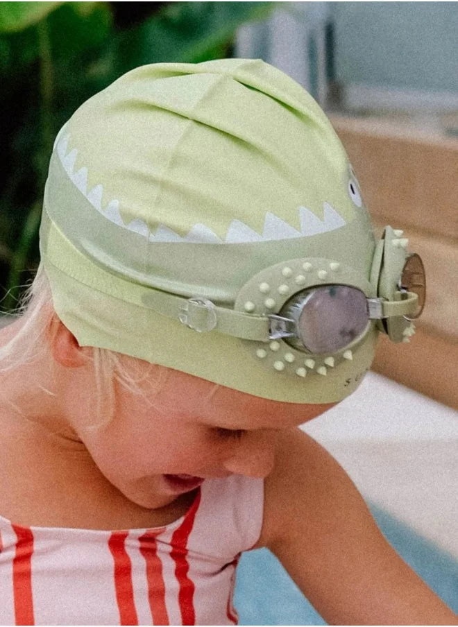 SUNNY LIFE Kids Swim Goggles Cookie the Croc Khaki