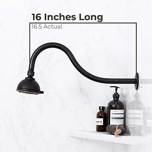JS Jackson Supplies Shower Head Extension Arm by JS Jackson Supplies, 16 inch Assembled Length, High Arc Long Extender Pipe, Great for Rain Fall Showerhead, Oil Rubbed Bronze Finish - Image 4
