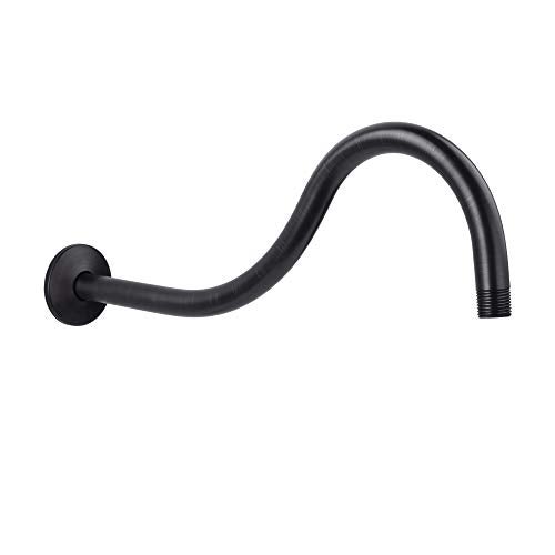 JS Jackson Supplies Shower Head Extension Arm by JS Jackson Supplies, 16 inch Assembled Length, High Arc Long Extender Pipe, Great for Rain Fall Showerhead, Oil Rubbed Bronze Finish - Image 1