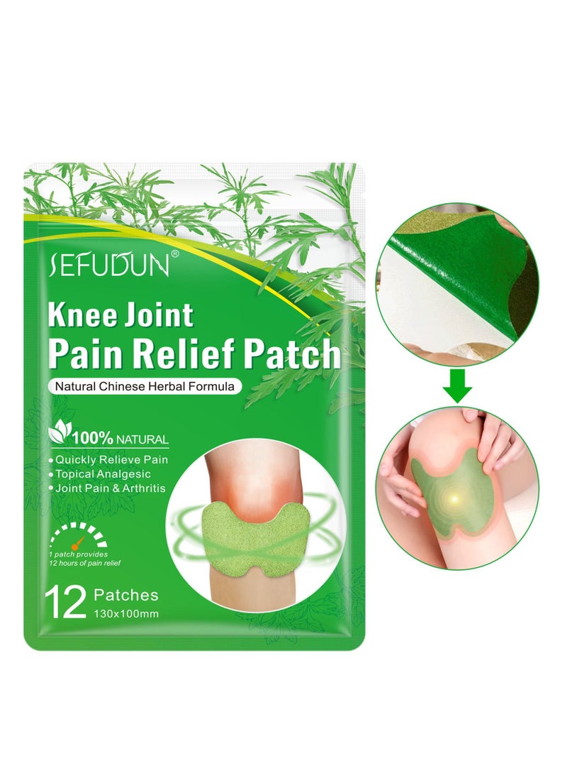 Sefudun 12 Pieces Knee Pain Relief Patches,Warming Herbal Plaster Arthritis Pain Patches,Heat Patches for Knee Pain Relief and Inflammation,Long Lasting Relief of Joint Pains  - Image 2