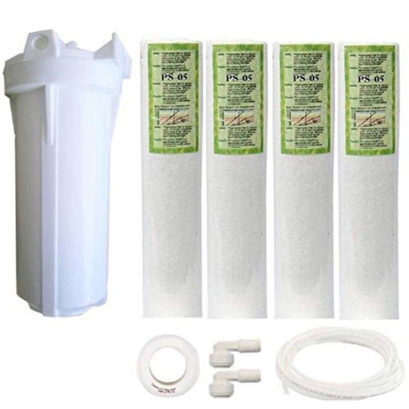 Capital Pre Filter Plastic Blue Housing Bowl 10 Inch with 4 Pcs Spun Filter 3 Meter Pipe for Domestic RO Purifier - Image 1