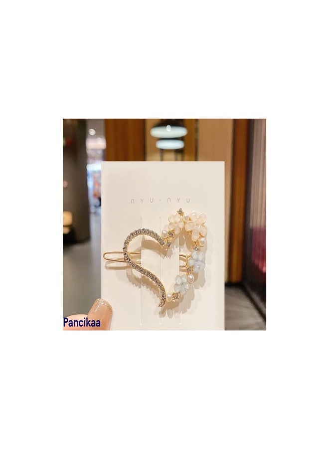 PANCIKAA Metal Hair Clips Barrettes Pins for Women Geometric Shape Hollow Hairpin Korean Clips Hair Clip Clamps,Pearl Metal Clips for Girls Multicolor (Combo Pack of 4 exact Design) - Image 4