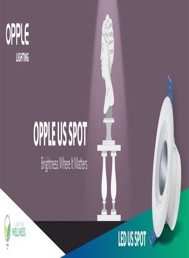 OPPLE US LED Spot Light Round Panel Deep Junction Conceal Box Down Lights (4Watt Warm White 3000K Pack of 2) - Image 2