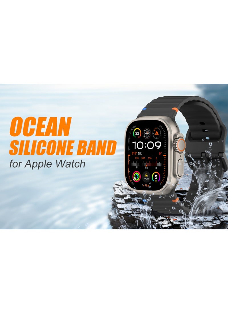 TEMPO Durable Sport Band Compatible with Apple Watch Ultra 2/1 Ultra 49mm 46mm 45mm 44mm 42mm for Men Women, Soft Silicone,Waterproof Strap for iWatch Series 10 9 8 7 6 5 4 3 2 1 SE  - Image 5