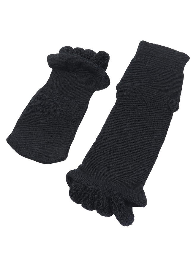 AEGON جوارب أيجون لتصحيح محاذاة القدم من القطن | فاصل أصابع 5 | لتخفيف آلام القدم | مصحح بونيون | هالوكس فالغوس | التهاب اللفافة الأخمصية | 1 زوج (رمادي) - Image 4