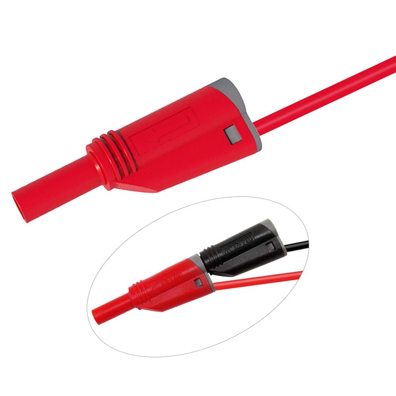 Goupchn 5PCS Banana Plug Silicone Test Leads 4mm Fully Insulated Safety Shrouded Stackable Banana Plug Soft Wire Extension Cable for Multimeter - Image 5