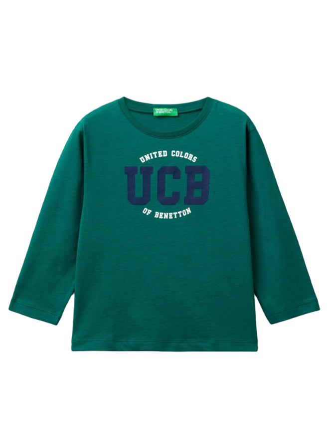 Benetton Boys Printed Long Sleeve T-Shirt - Image 1