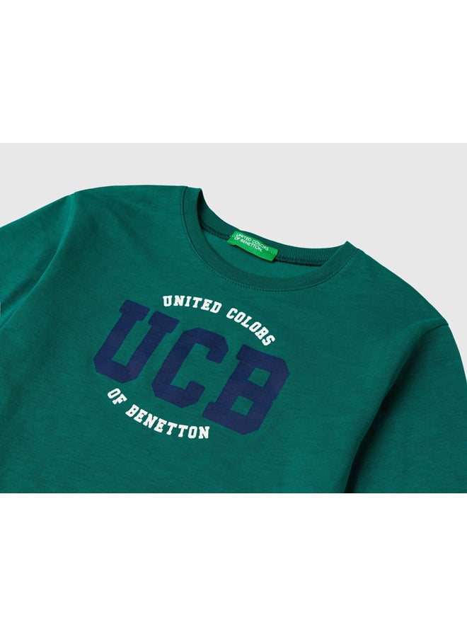 Benetton Boys Printed Long Sleeve T-Shirt - Image 3