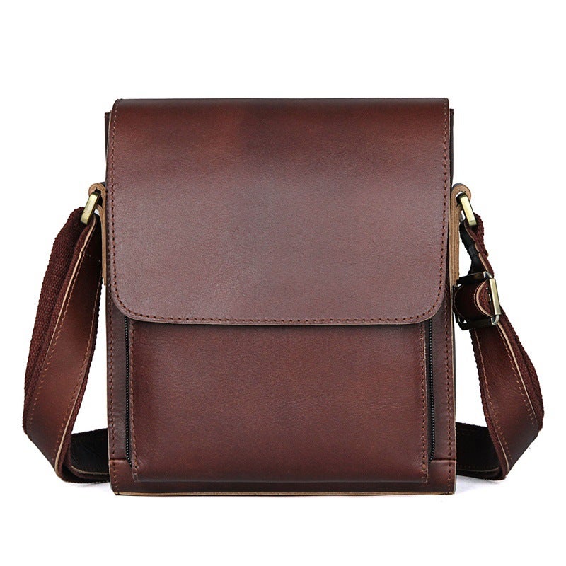 Vintage Genuine Leather Large Capacity Crossbody Bag Niche Simple Crazy Horse Leather Men'S Bag Cowhide Men'S Shoulder Bag Men'S - Image 1