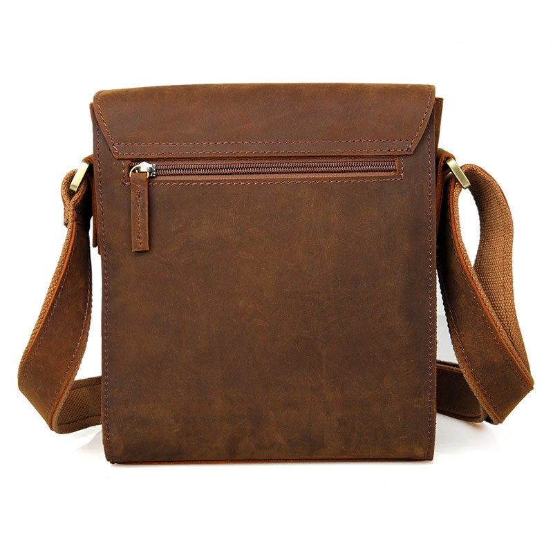 Vintage Genuine Leather Large Capacity Crossbody Bag Niche Simple Crazy Horse Leather Men'S Bag Cowhide Men'S Shoulder Bag Men'S - Image 4