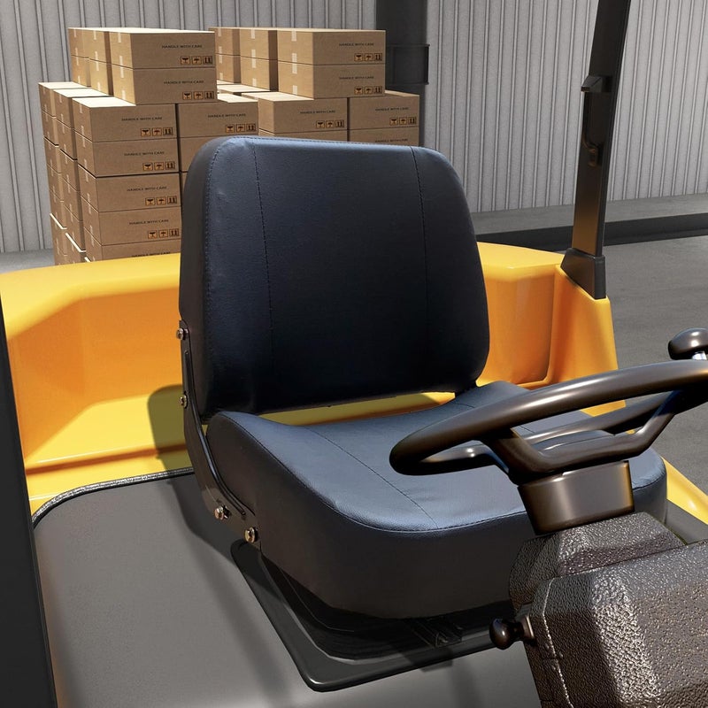MECCTP Adjustable Forklift Seat - Universal PU Leather Tractor Seat with Slide Track and Tool Bag - Image 5