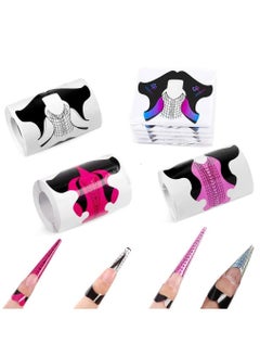 Excefore Nail Form Tips, Shape Art Acrylic Extension Forms Stickers Builder Stencil Manicure Tool DIY Home Salon Supplies-400 Pcs  - Image 1