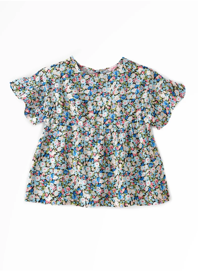 Jelliene Blooming Beauty: Girls' Breezy Viscose Blouse Chic Style & Springtime Comfort
