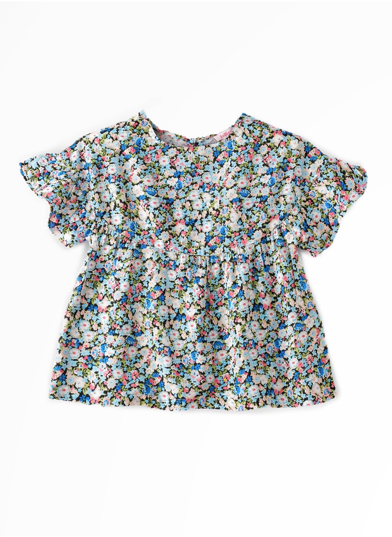 Jelliene Blooming Beauty: Girls' Breezy Viscose Blouse Chic Style & Springtime Comfort  - Image 1