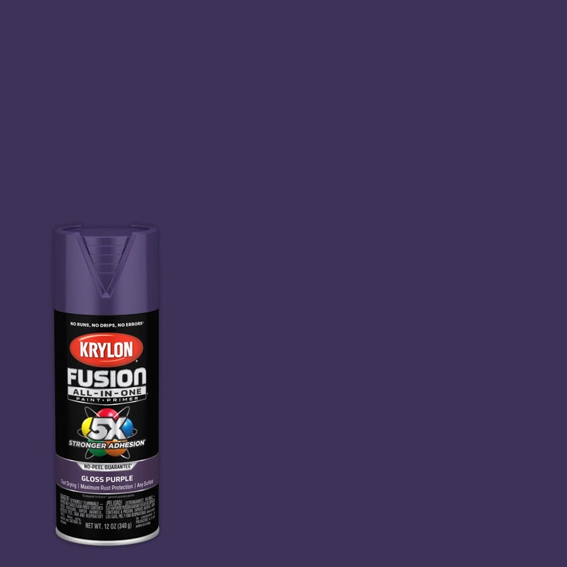 Krylon Fusion All-In-One Adhesive Spray Paint for Indoor/Outdoor Use, 12 oz, Purple - Image 1