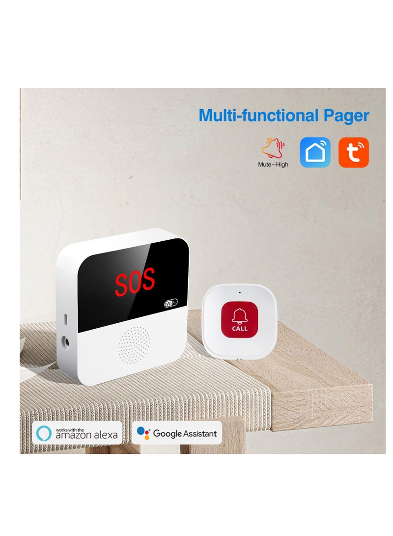GGOOT Elderly Monitoring, Caregiver rs Life Alert Systems for Seniors, 1 Receiver  2 Panic on, Compatible with Tuya Smart Smart Life APP, WiFi - Image 2