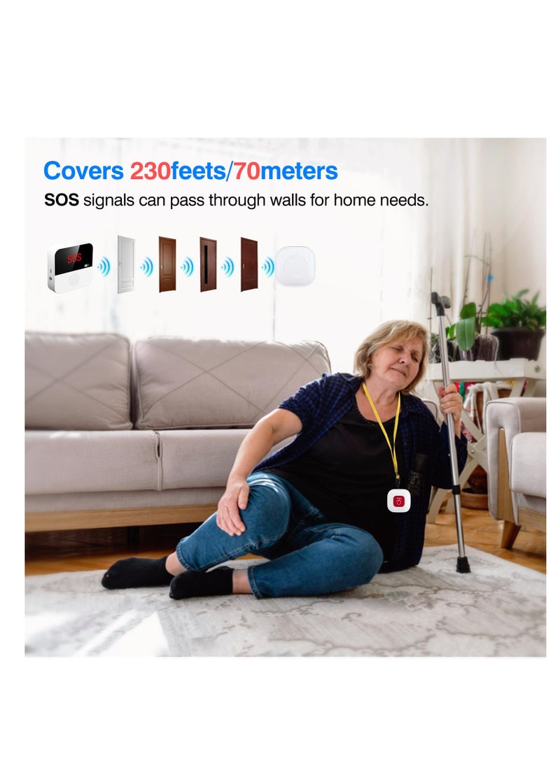 GGOOT Elderly Monitoring, Caregiver rs Life Alert Systems for Seniors, 1 Receiver  2 Panic on, Compatible with Tuya Smart Smart Life APP, WiFi - Image 5