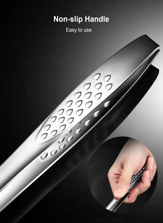 PHOJEWI 4 Pcs 11 Inches Korean BBQ Tongs Stainless Steel Grill Tongs Cooking Tweezers Japanese Barbecue Tong Kitchen Tong For Cooking Pasta Salads Buffet Food Serving - Image 3