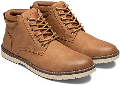 Vostey Men's Boots Winter Hiking Boots Water-Resistant Casual Chukka Boots for Men (BMY673 Yellow Brown Size 10) - Image 3