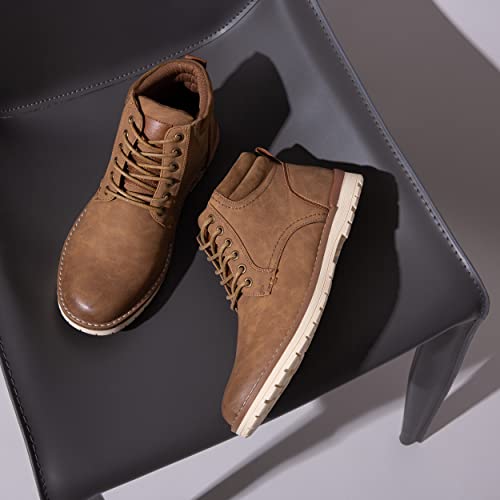 Vostey Men's Boots Winter Hiking Boots Water-Resistant Casual Chukka Boots for Men (BMY673 Yellow Brown Size 10) - Image 5